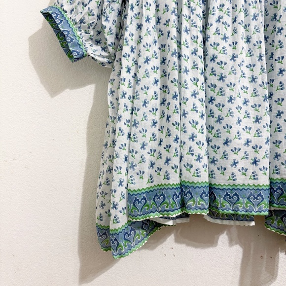 NWT Daughters Of India Kyra Mini‎ Dress in Azure Blue & White Floral - Picture 10 of 12